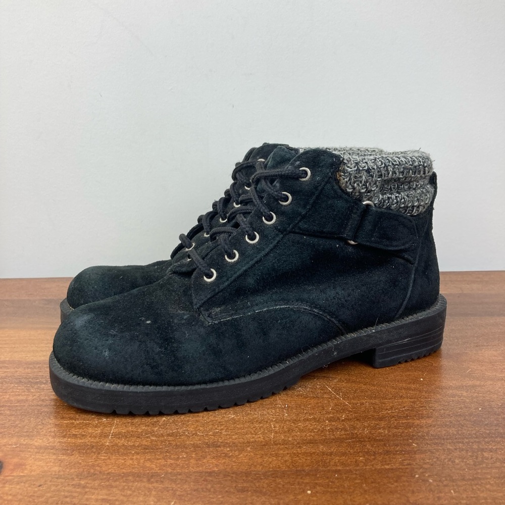 Original Rugged Outback Boot Black Suede Ankle Lace Up Sweater Top Women’s 6W.